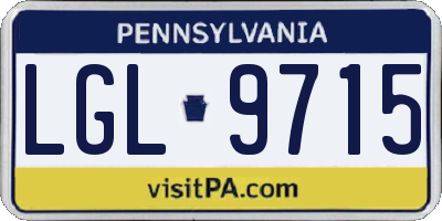 PA license plate LGL9715