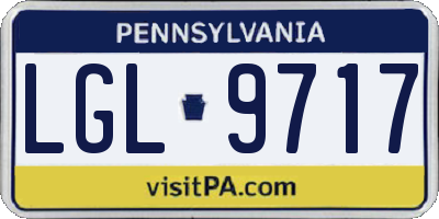 PA license plate LGL9717