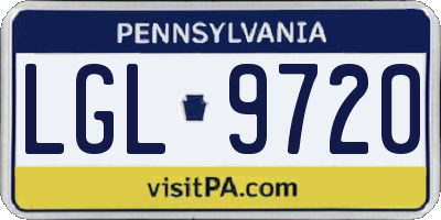 PA license plate LGL9720