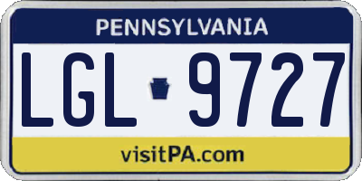 PA license plate LGL9727