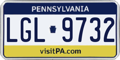 PA license plate LGL9732