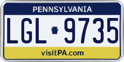 PA license plate LGL9735