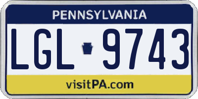 PA license plate LGL9743