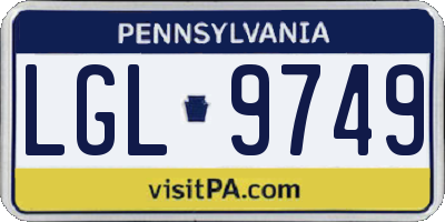 PA license plate LGL9749