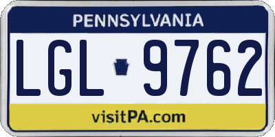 PA license plate LGL9762
