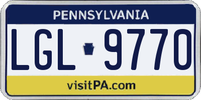 PA license plate LGL9770