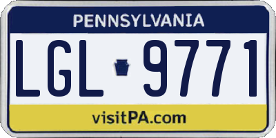 PA license plate LGL9771