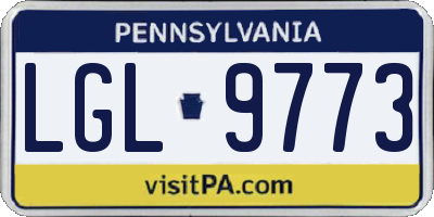 PA license plate LGL9773