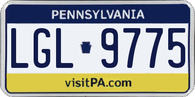 PA license plate LGL9775
