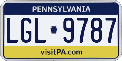 PA license plate LGL9787