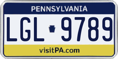 PA license plate LGL9789
