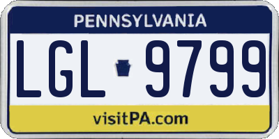 PA license plate LGL9799