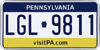 PA license plate LGL9811