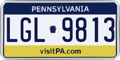 PA license plate LGL9813