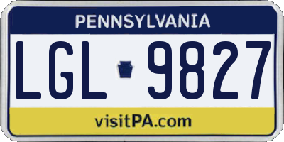 PA license plate LGL9827