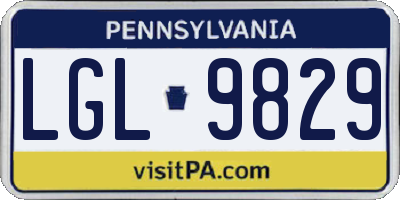 PA license plate LGL9829
