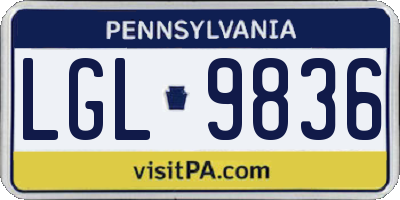 PA license plate LGL9836