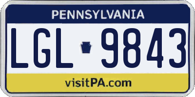 PA license plate LGL9843