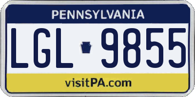 PA license plate LGL9855