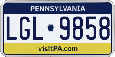 PA license plate LGL9858