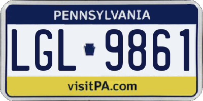 PA license plate LGL9861
