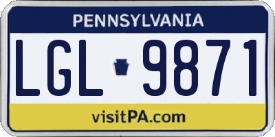PA license plate LGL9871