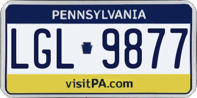 PA license plate LGL9877