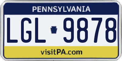 PA license plate LGL9878