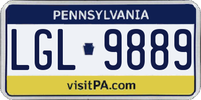 PA license plate LGL9889