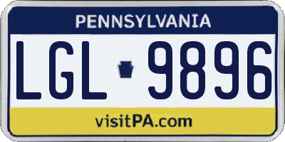PA license plate LGL9896