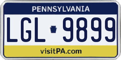 PA license plate LGL9899