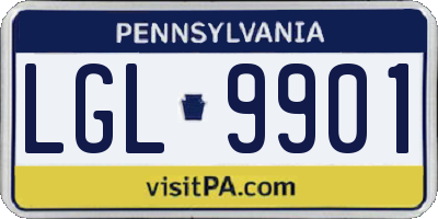 PA license plate LGL9901
