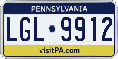 PA license plate LGL9912