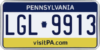 PA license plate LGL9913
