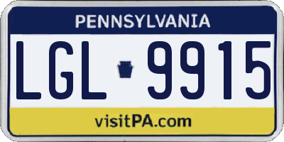 PA license plate LGL9915