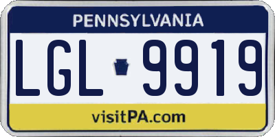 PA license plate LGL9919
