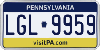 PA license plate LGL9959