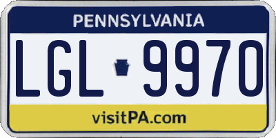 PA license plate LGL9970
