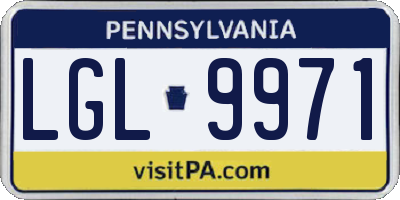 PA license plate LGL9971