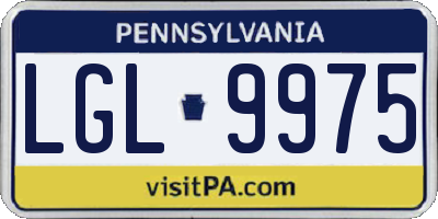 PA license plate LGL9975