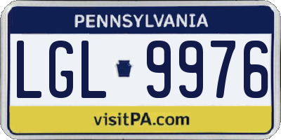 PA license plate LGL9976