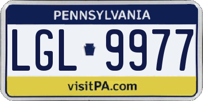 PA license plate LGL9977