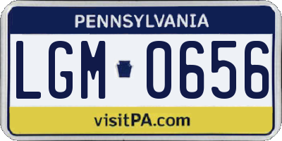 PA license plate LGM0656