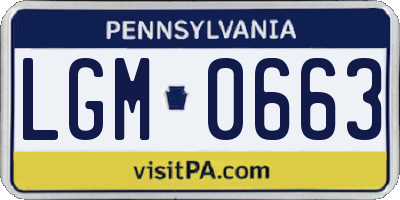 PA license plate LGM0663