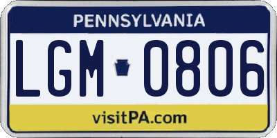 PA license plate LGM0806