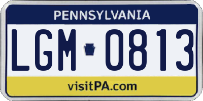 PA license plate LGM0813