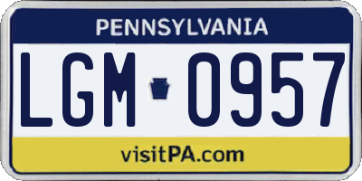 PA license plate LGM0957