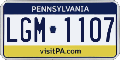 PA license plate LGM1107
