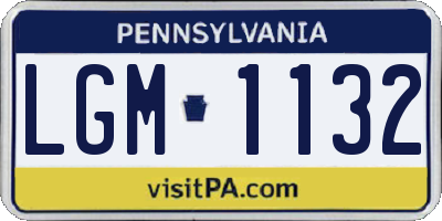 PA license plate LGM1132