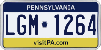 PA license plate LGM1264